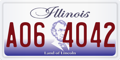 IL license plate A064042