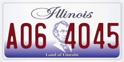 IL license plate A064045