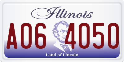 IL license plate A064050