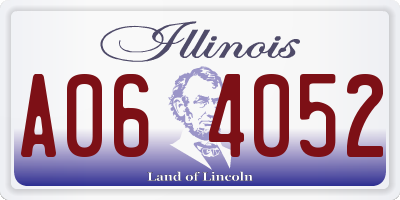 IL license plate A064052