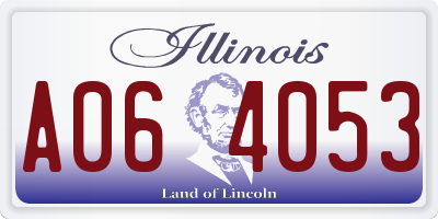 IL license plate A064053