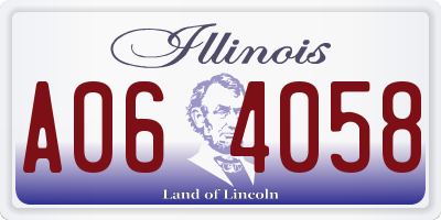 IL license plate A064058