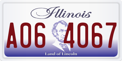 IL license plate A064067