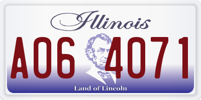 IL license plate A064071