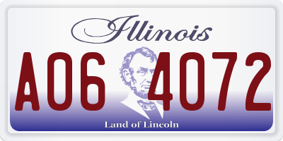 IL license plate A064072