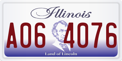 IL license plate A064076