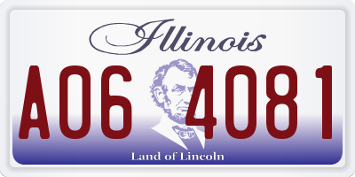 IL license plate A064081