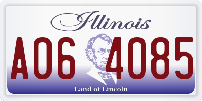 IL license plate A064085