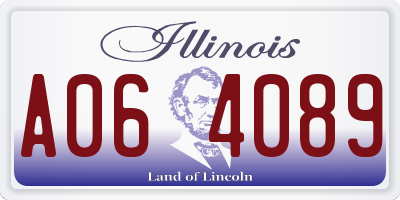 IL license plate A064089