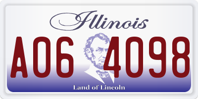 IL license plate A064098