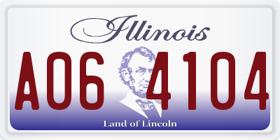 IL license plate A064104