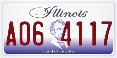 IL license plate A064117