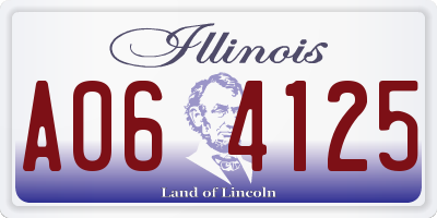 IL license plate A064125