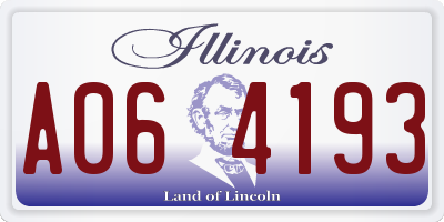 IL license plate A064193