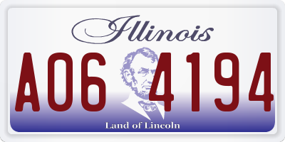 IL license plate A064194