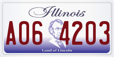 IL license plate A064203