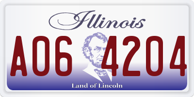 IL license plate A064204