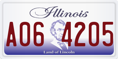 IL license plate A064205