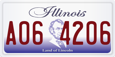 IL license plate A064206