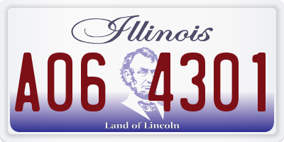 IL license plate A064301