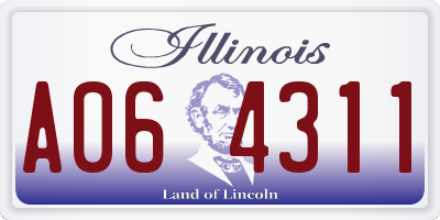 IL license plate A064311
