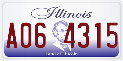 IL license plate A064315