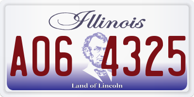 IL license plate A064325