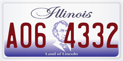 IL license plate A064332