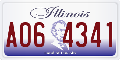 IL license plate A064341
