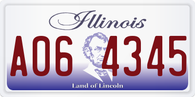 IL license plate A064345