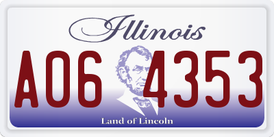 IL license plate A064353