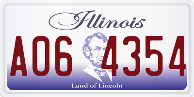 IL license plate A064354