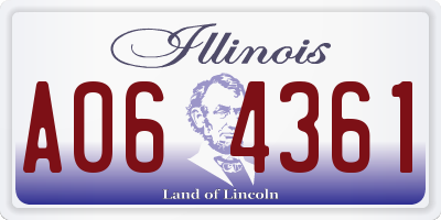 IL license plate A064361