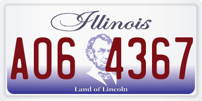 IL license plate A064367