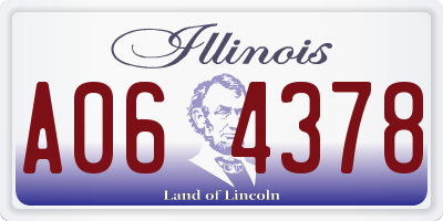 IL license plate A064378