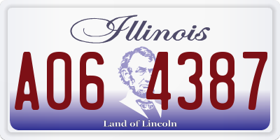 IL license plate A064387