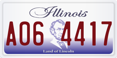 IL license plate A064417