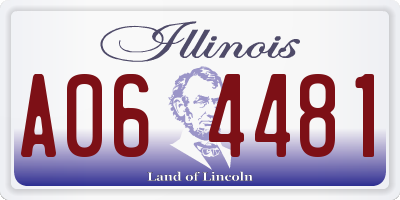 IL license plate A064481