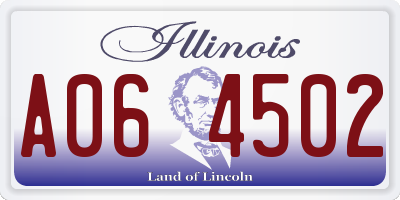 IL license plate A064502