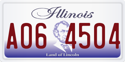 IL license plate A064504