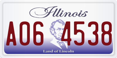 IL license plate A064538