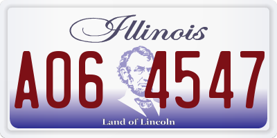 IL license plate A064547