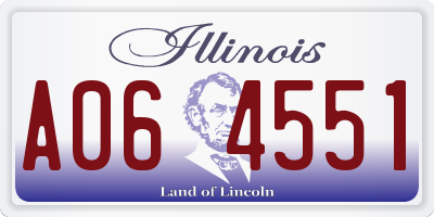 IL license plate A064551
