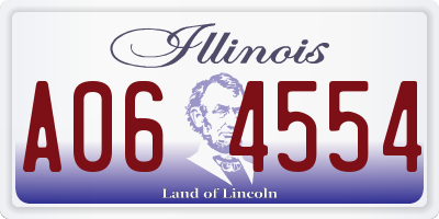 IL license plate A064554