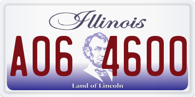 IL license plate A064600