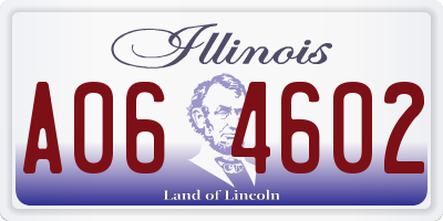 IL license plate A064602