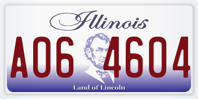 IL license plate A064604