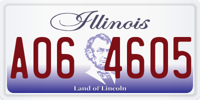 IL license plate A064605