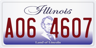 IL license plate A064607