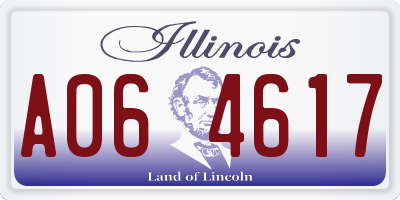 IL license plate A064617